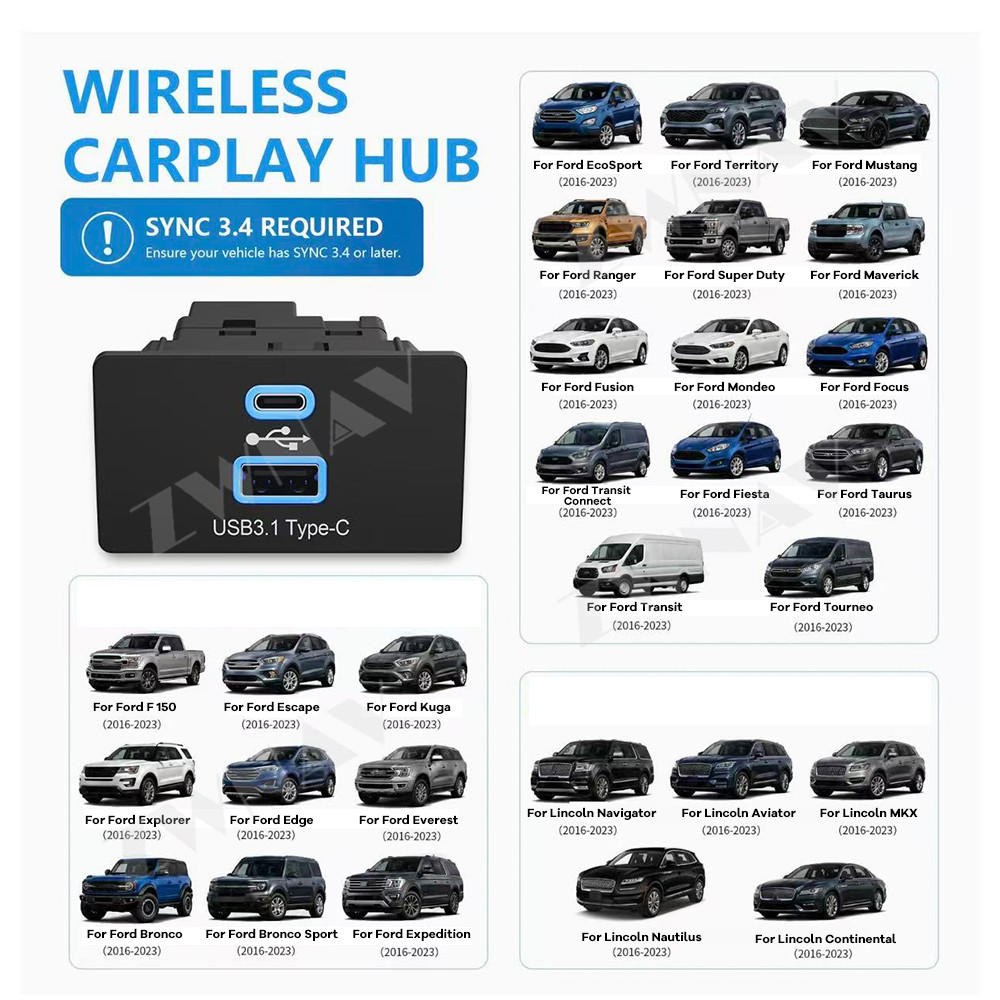 Usb Hub Type C - Wireless CarPlay Android Auto Adapter for
