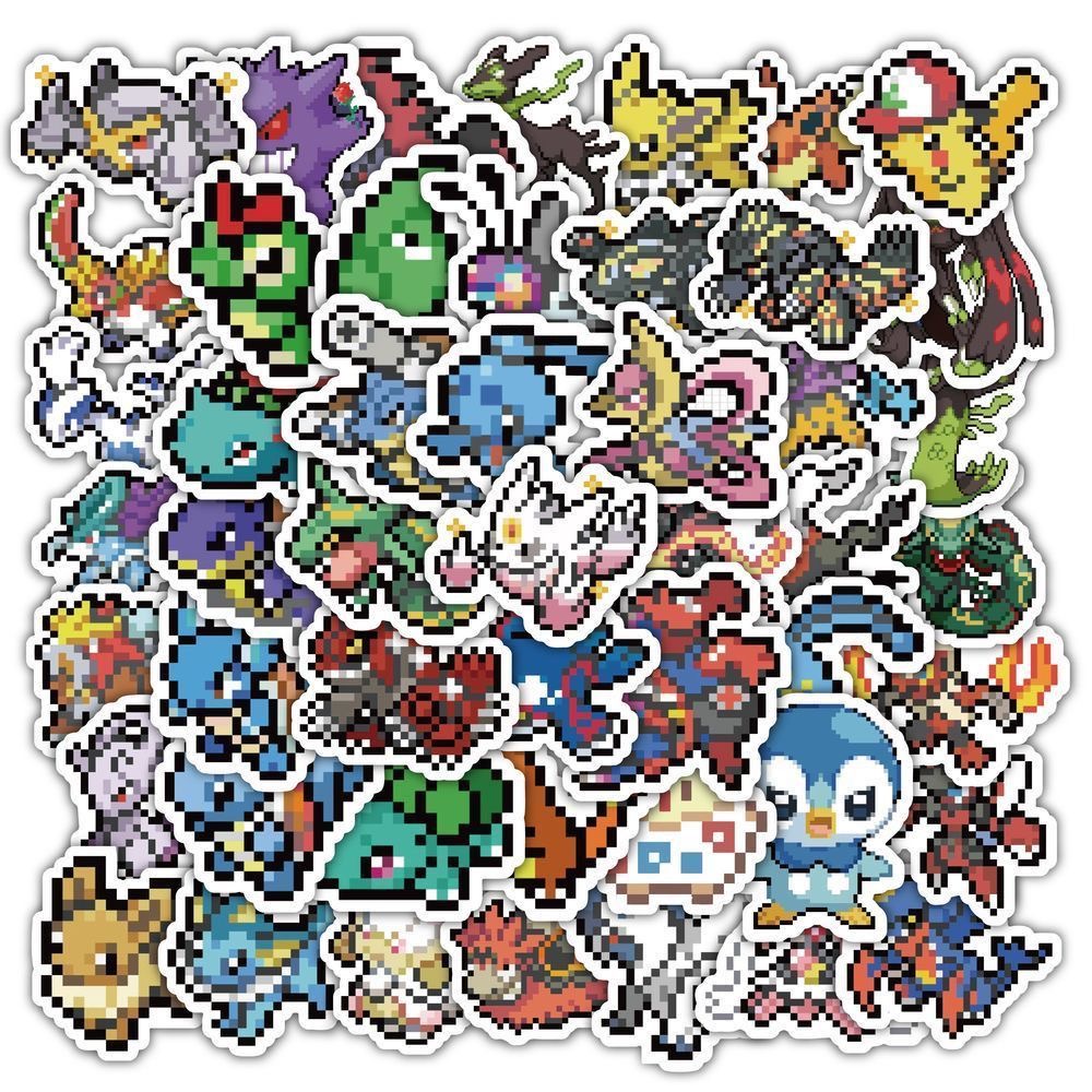 60Pcs Pixel Pokémon Stickers C - Tablet Cute Accessories review and price